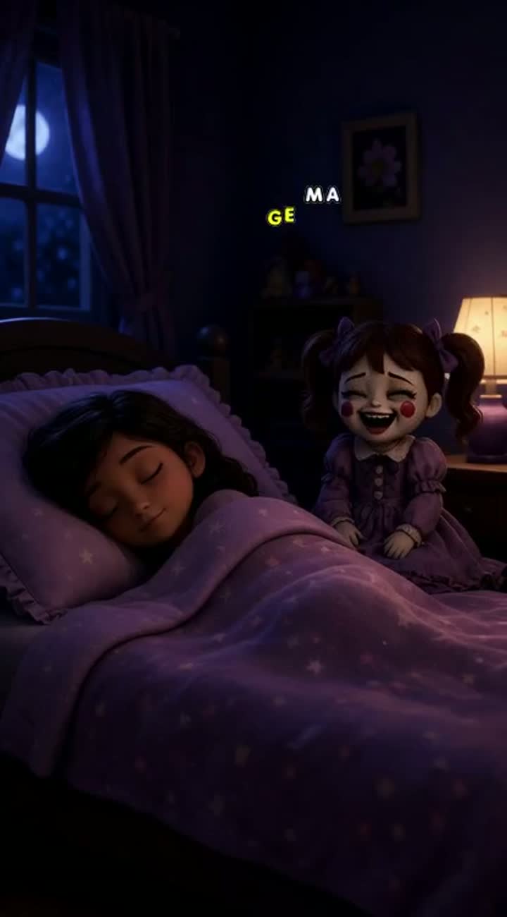 A shy roboCreate a vertical 9:16 3D cartoon horror animation — AI cartoon