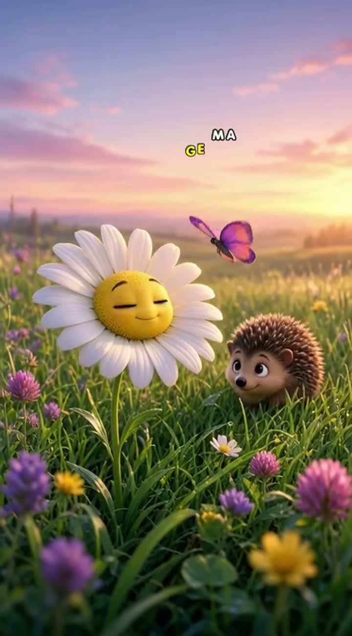 The Little Flower and the Big Sun — AI cartoon