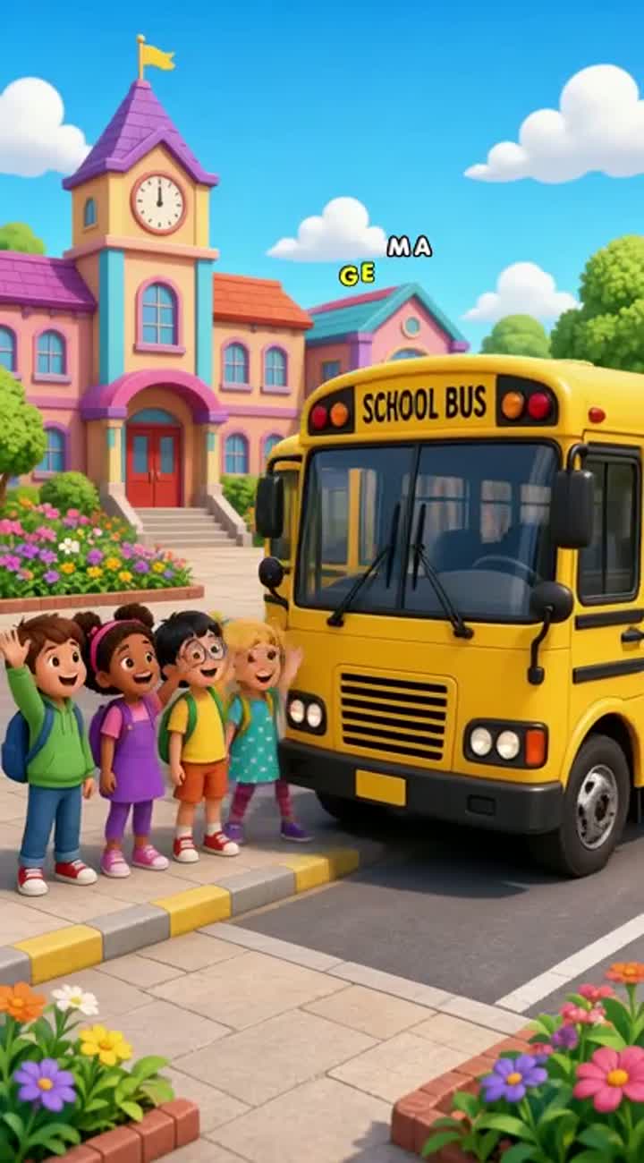 SCENE 1 () - THE BUS ARRIVES — AI cartoon