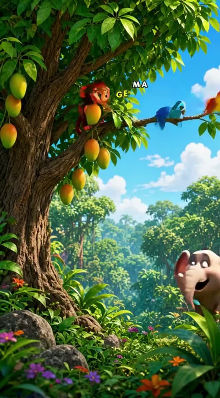 (Khubsoorat hara-bhara jungle — AI cartoon