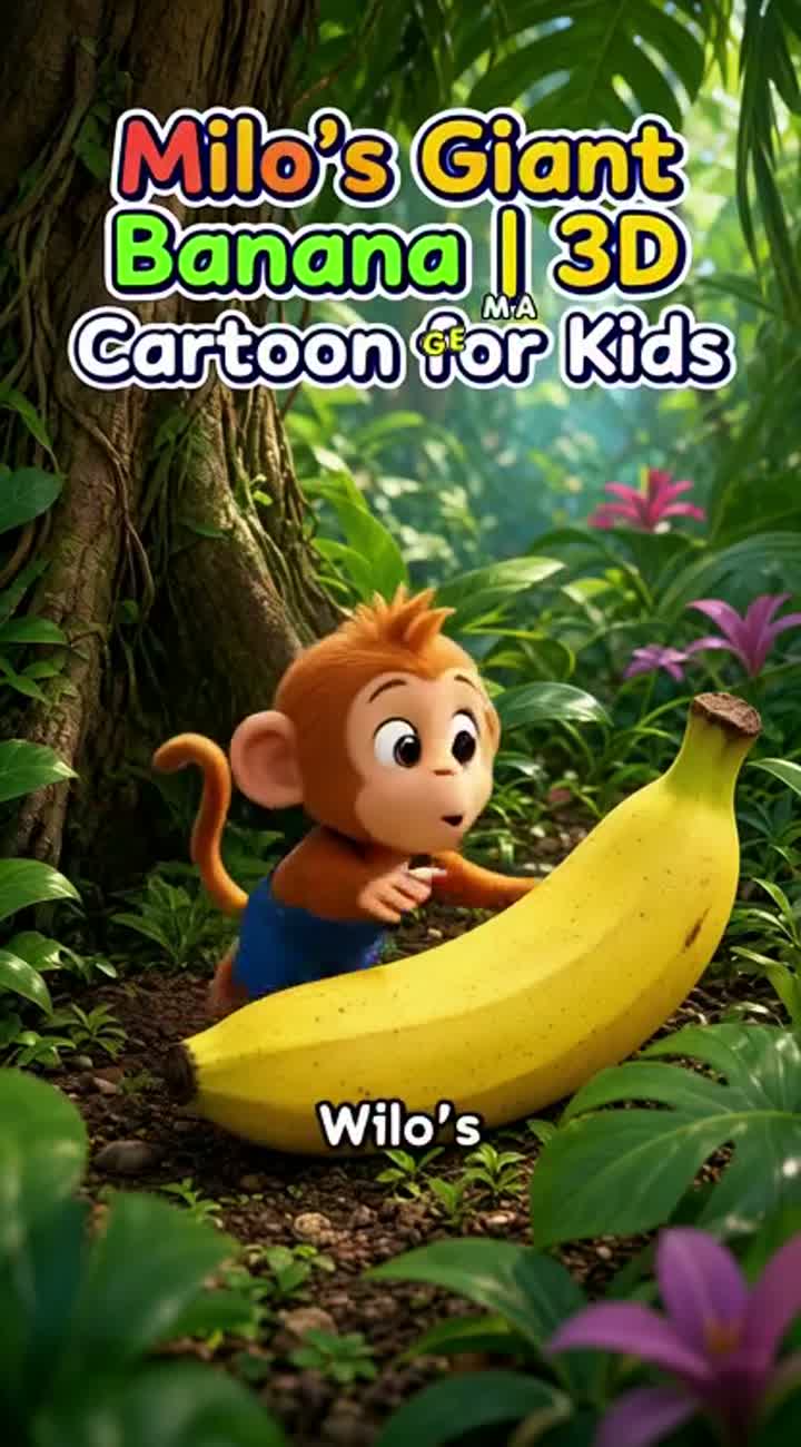 Milo's Giant Banana — AI cartoon