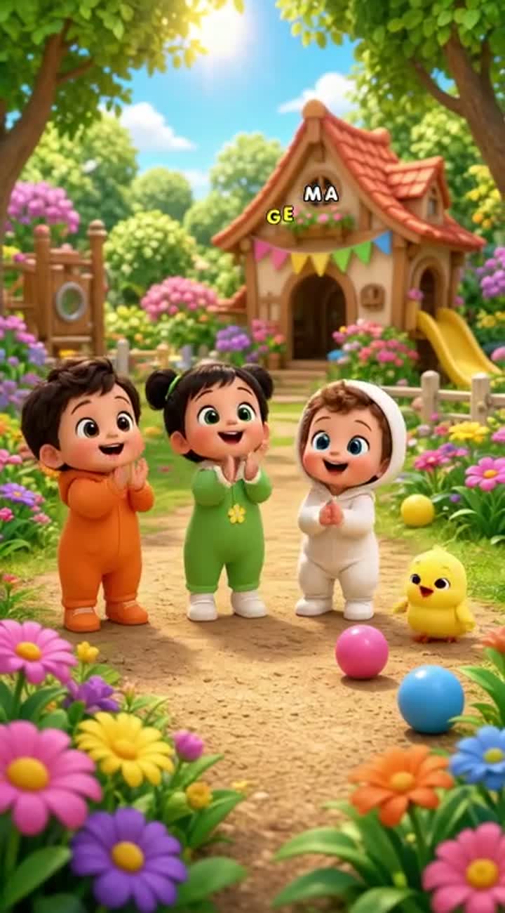 Colorful, high-quality 3D animated nursery-rhyme cartoon for small… — AI cartoon