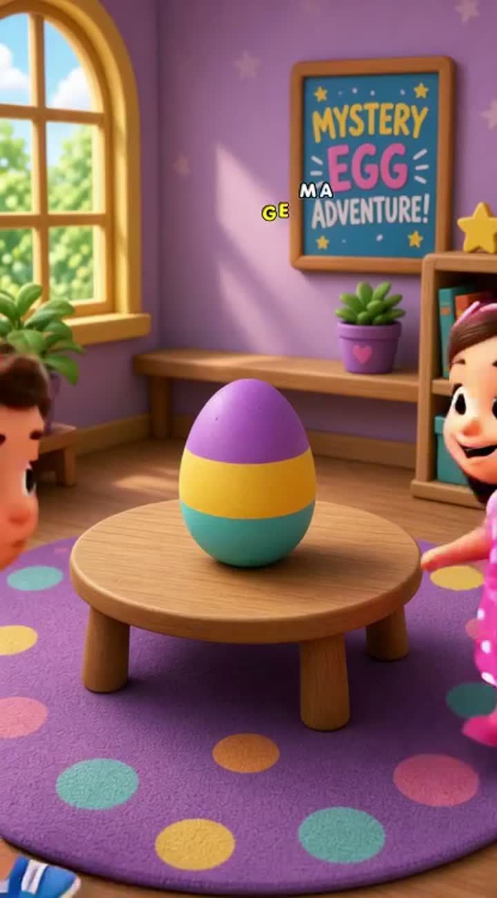 Colourful mystery eggs open to reveal baby animals — AI cartoon