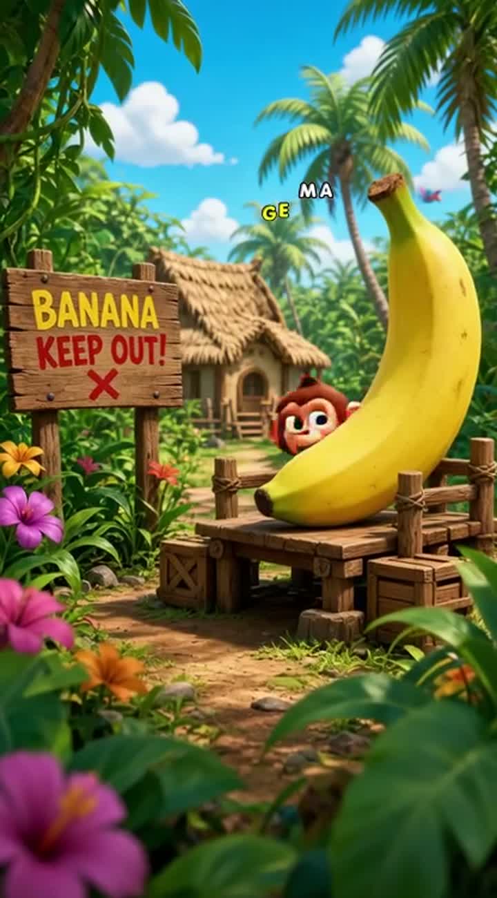 Funny 3D cartoon video for YouTube about a naughty monkey… — AI cartoon