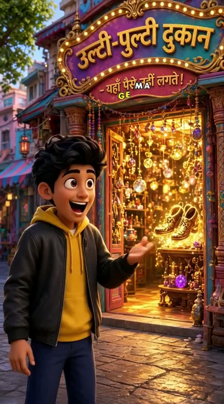 In a vibrant, colourful Indian cartoon world… — AI cartoon