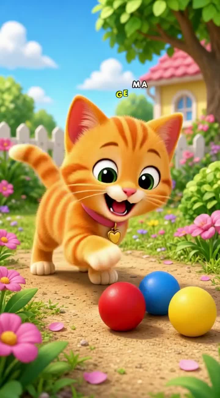 Cute 3D animated orange kitten named Mimi for a children's YouTube… — AI cartoon