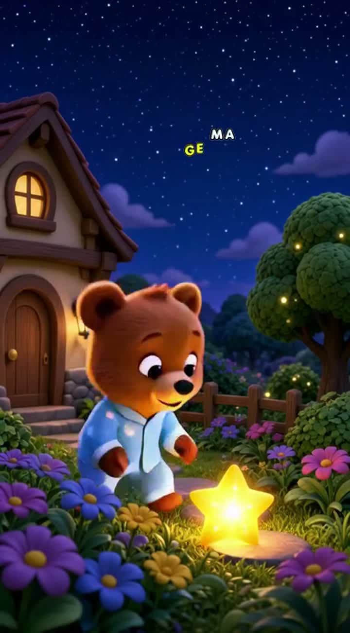 The Little Bear Who Caught a Star — AI cartoon