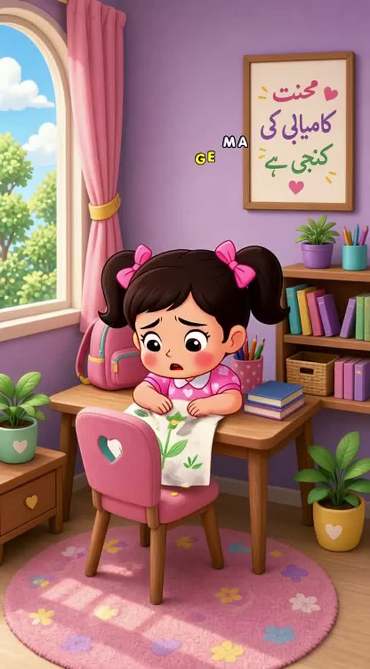 Do cute cartoon friends Areeba aur Hania ki ki story video banao — AI cartoon