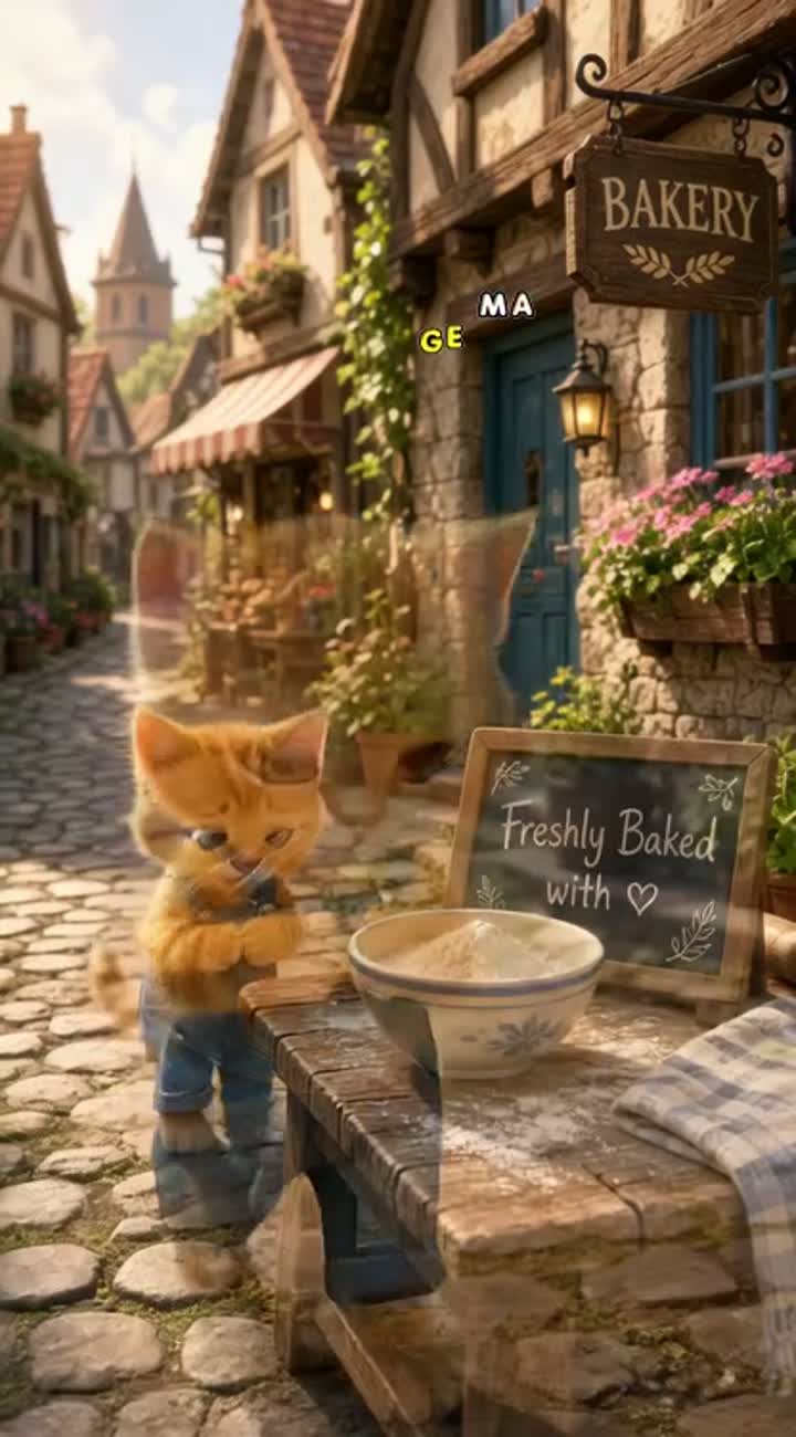 A shy robot learns to bake, Pixar styleCreate a cinematic 3D… — AI cartoon