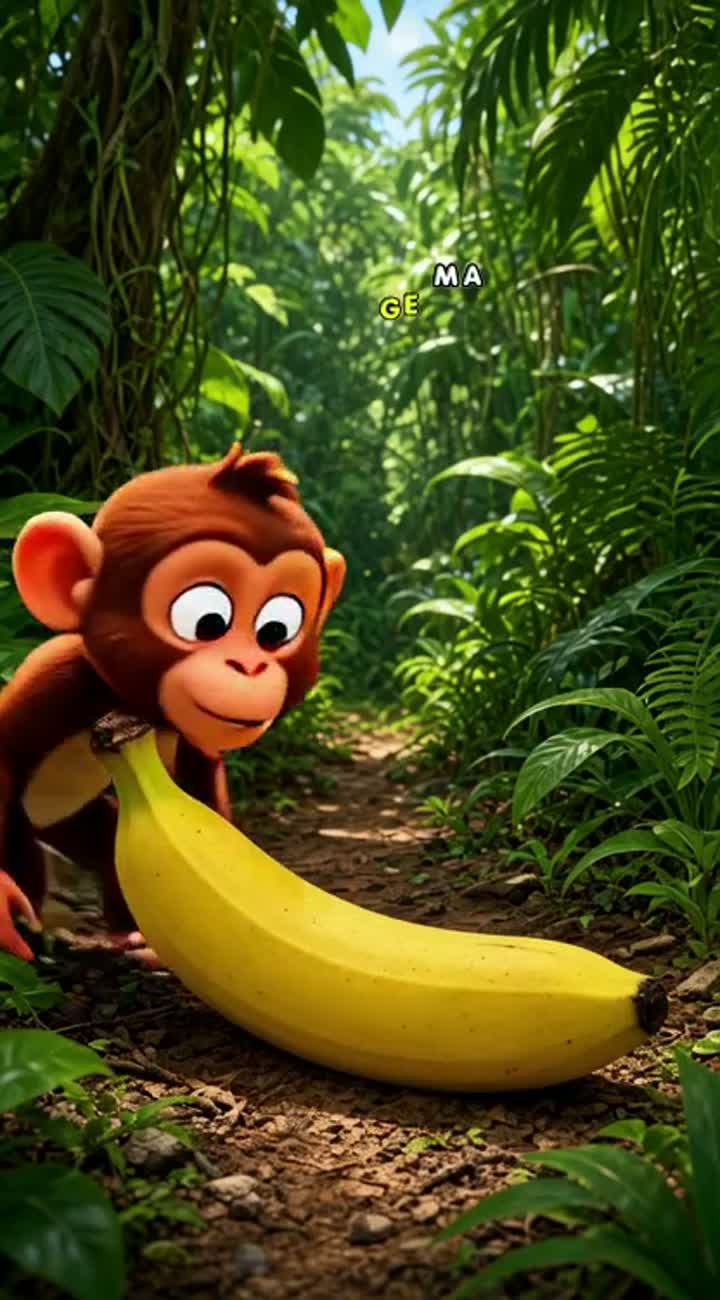 Animation, featuring Chintu the monkey, a playful monkey… — AI cartoon