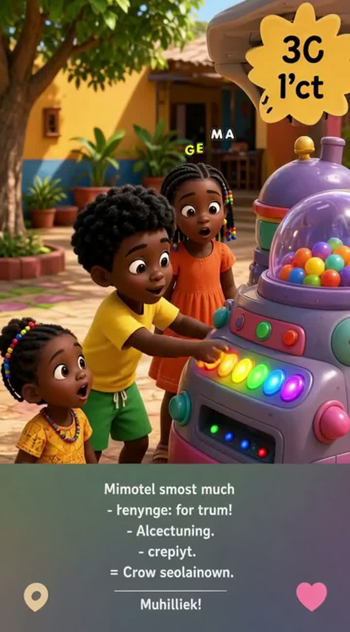 Scene in the same colorful 3D animated Ghanaian children's cartoon — AI cartoon