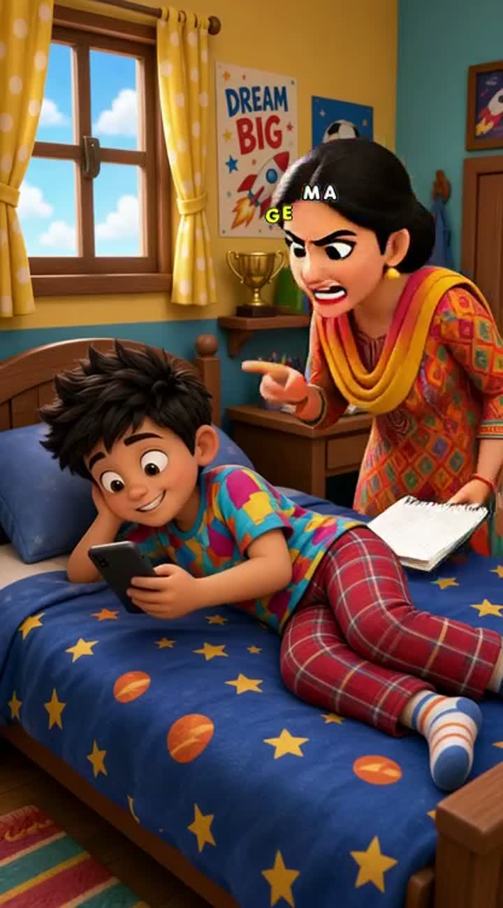 Bंटी (Bंटी/Bunty), a mischievous young boy wearing his usual… — AI cartoon