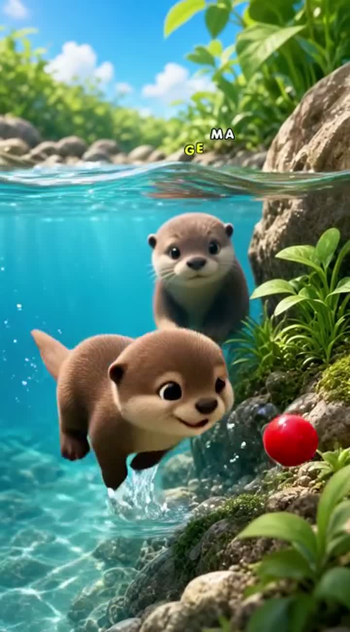 Colorful, cute 3D cartoon scene for a children's story — AI cartoon