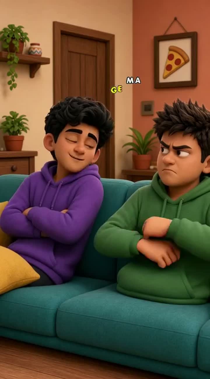 Funny 3D cartoon roast video in Hindi, vertical 9:16 format, exactly — AI cartoon