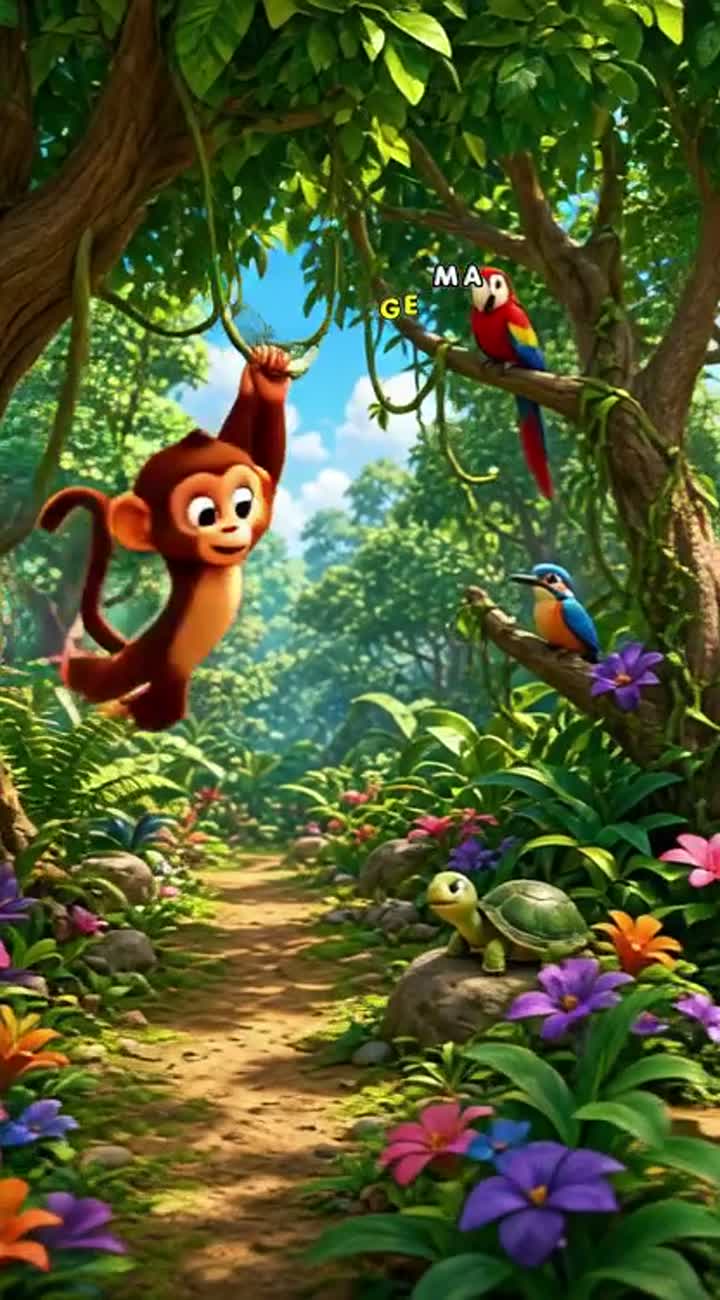 Kito the Monkey and the Lost Baby Elephant — AI cartoon