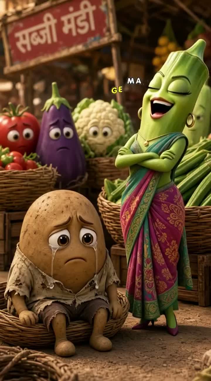 Vertical 9:16, high-quality 3D Pixar-style animated Indian… — AI cartoon