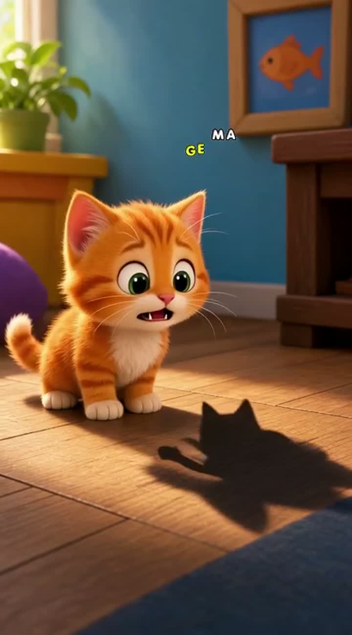 The Cat vs. Its Shadow — AI cartoon