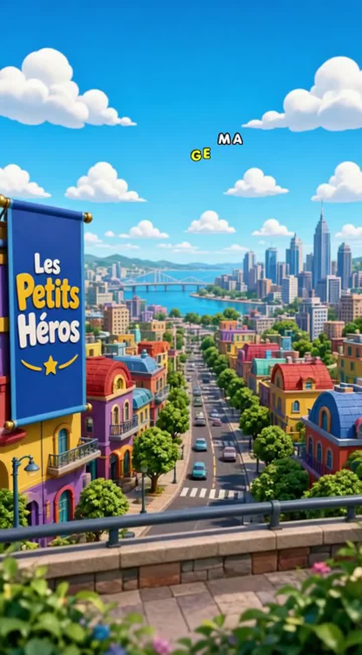 Crée un dessin animé pour enfants appelé Les Petits Héros — AI cartoon