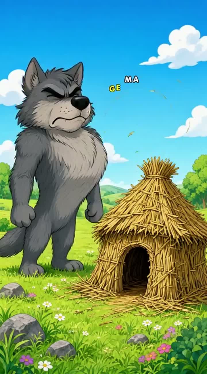 Vertical (9:16) 2D cartoon animation in a colorful modern kids'… — AI cartoon