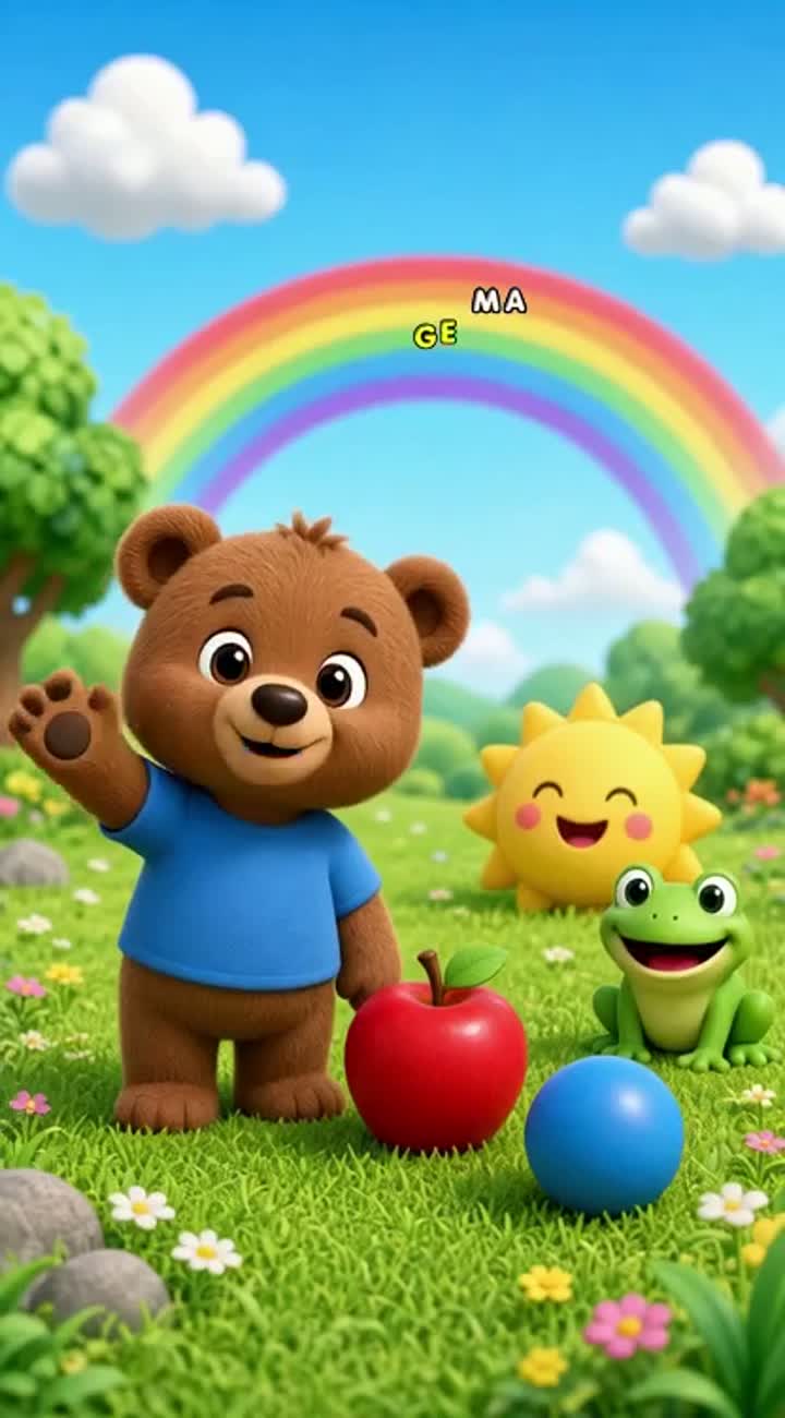 Colorful, friendly 3D cartoon for preschool children — AI cartoon