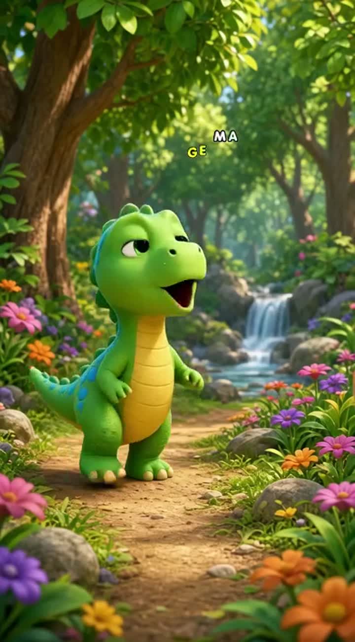 Crie um vídeo infantil em animação 3D, muito colorido… — AI cartoon