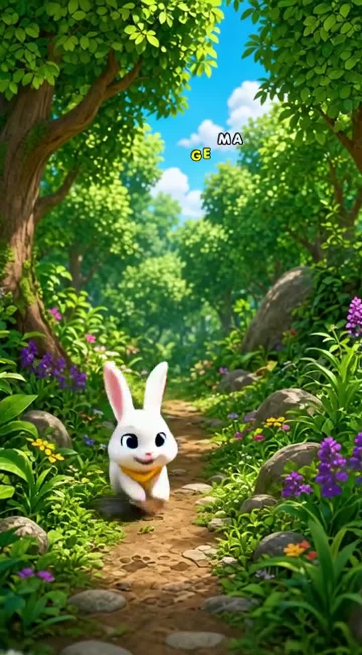 The Little Bunny and the Lost Lion Cub — AI cartoon