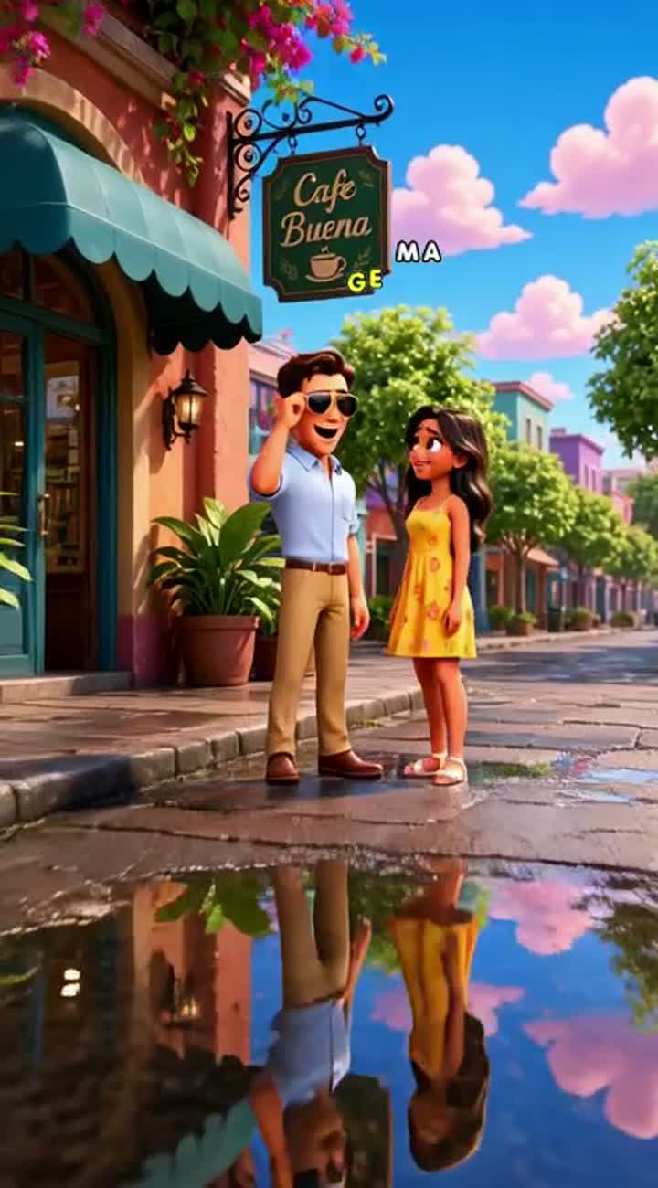 Funny 3D animated cartoon about a young man who tries to impress… — AI cartoon